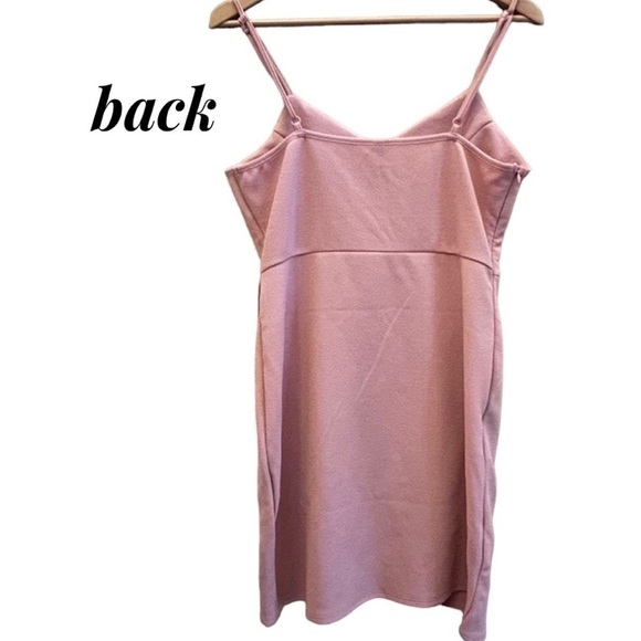 SHEIN Dusty Rose Strap Mini Dress Pink Stretch Textured Women’s Junior’s 8/10 - Picture 5 of 11